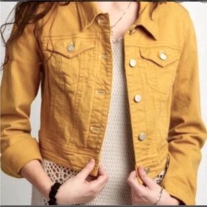 Pilcro and the letterpress anthropology mustard yellow denim jacket